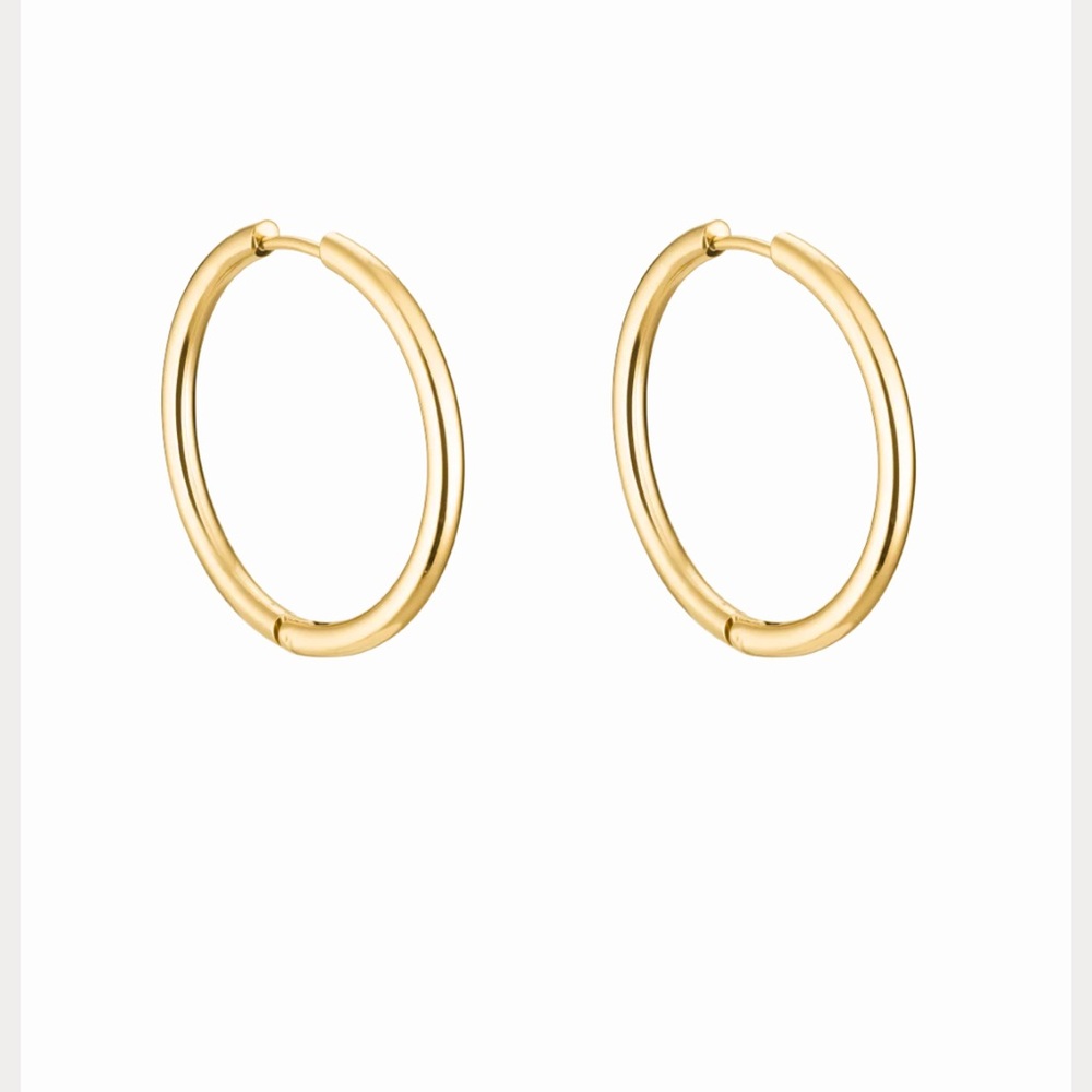 14k Gold on PVD Waterproof Hoops